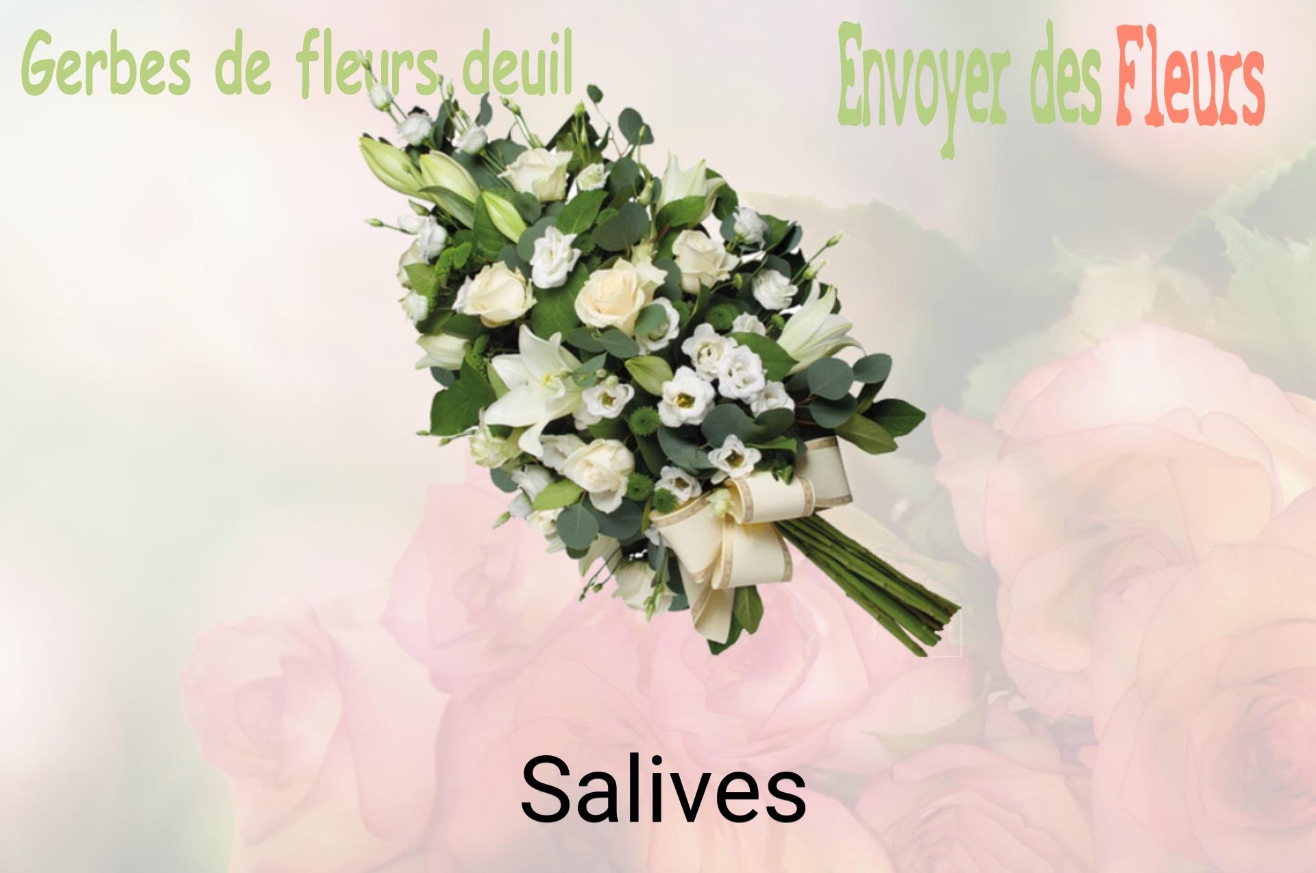 Gerbe de fleurs de deuil livrée à Salives